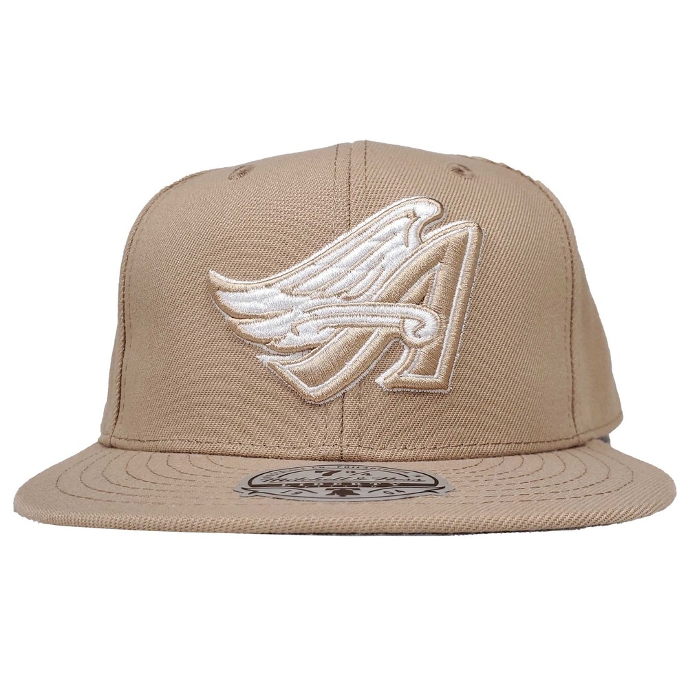 Anaheim Angels Mitchell & Ness‎ MLB Fitted 7 3/4 Flatbill Cap Hat Khaki NWT